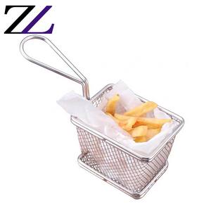 Soporte de acero inoxidable para patatas fritas, mini cestas de comida rápida a prueba de freír, hamburguesa, patatas fritas, alas de <span class=keywords><strong>pollo</strong></span>, cestas de servicio cónicas - Product Image 4