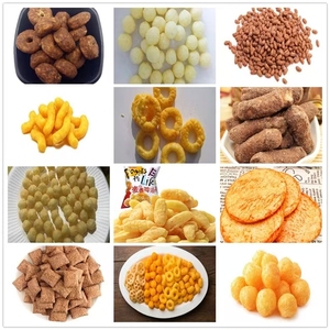 Hot bán Snack thực phẩm căng phồng Ngô bóng máy móc chế biến lúa mì có hương vị gà cốm dây chuyền sản xuất đôi vít đùn - Product Image 5