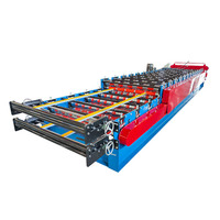 Machine de formage à froid à double couche pour la fabrication de tôles de toiture en acier, haute vitesse, entièrement automatique avec système de contrôle PLC