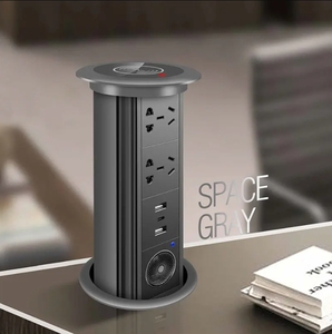 Enchufe Eléctrico Motorizado con Carga Inalámbrica y Audio USB, Enchufe Retráctil para Cocina con Enchufe para Reino Unido, UE, EE. UU. y Alemania - Product Image 5