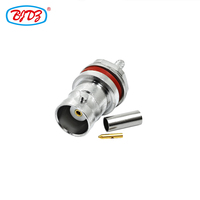 Approvisionnement d'usine Bnc Femelle Jack Hembra Sertissage Cloison Étanche Rg316 Rg174 WTR100 Câble Coaxial Connecteur Connecteur