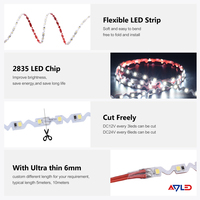 Tira de Luz LED Flexible 2835 4000K 6500K 12V Impermeable, Retroiluminación LED 72 LED Tipo Serpiente para Letras de Rótulos
