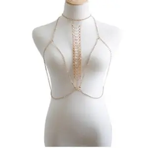 new style crystal bralette tops chain