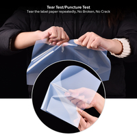 Feuilles d'étiquettes en film PET transparent imprimables par jet d'encre avec adhésif acrylique à base d'eau pour étiquettes d'emballage