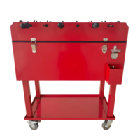Chariot isotherme pliable grande capacité 49L/65L pour le football, seau à glace métallique, boîte à glace isotherme avec roues pour la plage et les matchs de football