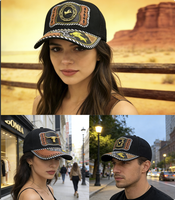 Gorra Snapback Unisex Personalizada con Logo Metálico 3D de Herradura, de Mezclilla, Malla, Lona y Jersey, Estilo Western, Étnico, Moderno, Casual, para Pesca