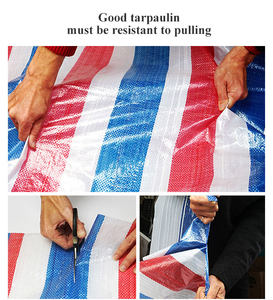 Imperméable 65g 78g PP Bâche Rouge Blanc Et Bleu Bâche Couvre Fabricant - Product Image 4