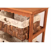 Usine de haute qualité en gros pas cher salon armoire de rangement en bois avec de nombreux tiroirs en osier