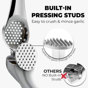 Utensilios de Cocina 2026, Prensa Manual de Jengibre y Ajo de Acero Inoxidable y Aleación de Zinc, Juego de Herramientas con Cepillo - Product Image 2