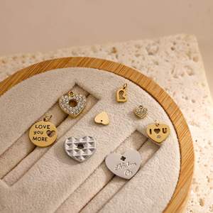 D022 Amazing Hot Stainless Steel <strong>Charm</strong> Heart <strong>Word</strong> Letter <strong>Charm</strong> love You More Necklace Pendant Jewelry Findings - Product Image 1