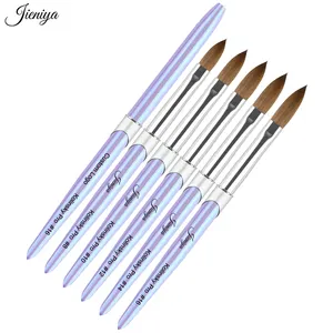 Top Quality Purple Glossy Metal Handle 100% Kolinsky Acrylic Nail Brushes Nail Art Painting Drawing Tools For Salon Brush