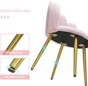 Sedia da trucco per camera da letto in polvere da donna sedia in velluto con decorazioni moderne di metà secolo sedia da camera da letto per soggiorno <span class=keywords><strong>rosa</strong></span> in metallo all'ingrosso - Product Image 5