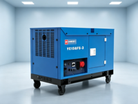 Générateur diesel silencieux portable YuChai YC15GFS-3 15 kW pour usage industriel 20 kVA max, groupe électrogène V-Twin AVR, grand réservoir de 26 L, démarrage électrique