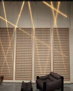 防水レーザーカットウッドルーム仕切りソリッドウォールナットチーク折りたたみスクリーン仕切り屋内屋外用 - Product Image 6