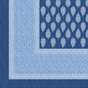 BLOCKS of INDIA Hand Block Print Algodón King Size Sábana Blue Gad Buti-Sábanas ajustadas y planas - Product Image 1