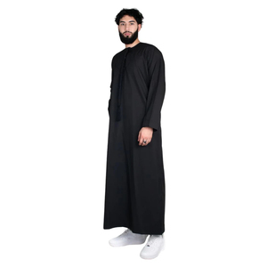 Thobe islamique Design robe islamique caftan personnalisé pakistanais omanais dubaï saoudien arabe Robe Thobe à la mode O-cou Jubbah pour les hommes - Product Image 4