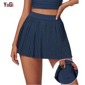 Vente en Gros Vêtements <span class=keywords><strong>de</strong></span> Sport pour Femmes <span class=keywords><strong>Rouge</strong></span> Bleu Marine Marron Jupe <span class=keywords><strong>de</strong></span> Golf Robe Shorts Plissé <span class=keywords><strong>Tennis</strong></span> Gelt Boucles Poches Athlétique Devant - Product Image 1