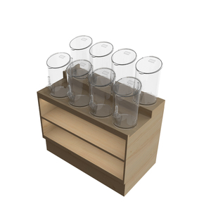 Exhibidor de Alimentos a Granel de Madera Premium con Contenedores Transparentes de Gravedad para Especias y Granos - Product Image 2