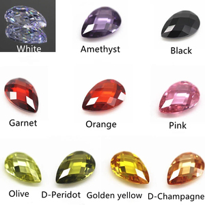 5A grado 3*5-10*14mm multi colore a forma di pera doppia scacchiera tagliata cubic zirconia pietre preziose sintetiche pera grid cut CZ stones - Product Image 2
