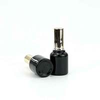 Emballage en verre de vernis à ongles personnalisé OEM direct d'usine Bouteille cylindrique vide noire avec couvercle et brosse