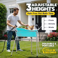 Baignoire pliable légère pour animaux de compagnie, ergonomique, avec parois surélevées anti-éclaboussures, pour le lavage en extérieur ou en cour