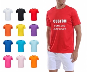 Custom Logo <b>Polyester</b> T-Shirt Short Sleeve O-Neck Solid Color Quick Dry Casual Plain Tee Regular Fit Sublimation Print <b>tshirt</b> - Product Image 1