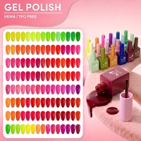 Kit de vernis gel UV professionnel 15 ml pour salon, non toxique, écologique, sans HEMA, résine, couche de finition, paillettes néon