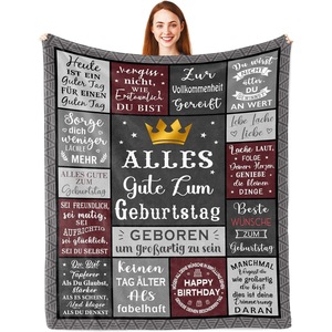 Manta de Franela con Frases de Cumpleaños, Manta Ligera y Transpirable para Cama, Sofá, con Impresión Personalizada - Product Image 6