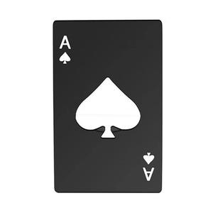 Abridor de botellas de acero inoxidable Ace Of Spades, forma de tarjeta de crédito, 2 en 1, abridor de cerveza para el hogar, opción de color negro y plateado - Product Image 1
