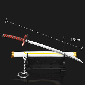 15cm épée arme démon tueur <span class=keywords><strong>Kimetsu</strong></span> <span class=keywords><strong>No</strong></span> <span class=keywords><strong>Yaiba</strong></span> Cosplay armé Katana PU <span class=keywords><strong>Ninja</strong></span> couteau porte-clés samouraï épée accessoire jouets pour adolescents - Product Image 2