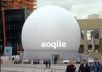 Grande tente mobile portative gonflable de dôme de projection de tente blanche gonflable extérieure de dôme
