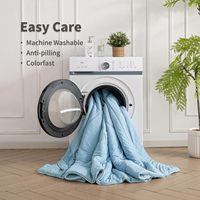 Couette rafraîchissante double face 60 x 90 pouces pour personnes ayant chaud la nuit, en tissu Cold Tech bleu