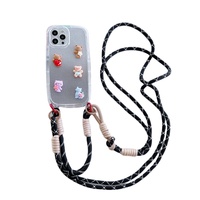 Lanière en polyester multicolore avec logo personnalisable, longue sangle bandoulière de haute qualité avec boucles en alliage et étiquettes tendance