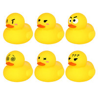 Jouet de bain en caoutchouc jaune en forme de canard amusant personnalisé HLC, jouet de canard qui couine et qui se frotte pour la douche et la piscine, canard flottant à presser pour la baignoire