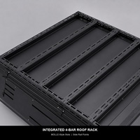 Auvent de camion en aluminium noir mat avec porte-bagages de toit à 4 barres