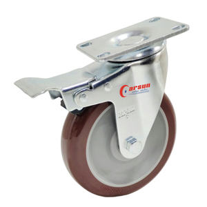 Mittelschwere <span class=keywords><strong>3</strong></span>/4/5 Zoll Industrie platten rollen mit 75mm drehbaren Brems stahl gummi rädern Nylon/PP/PU/TPR OEM anpassbar - Product Image 1