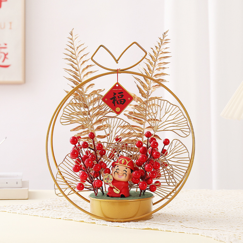 Un panier de fleurs symbolisant la bonne fortune et le Dieu de la Richesse