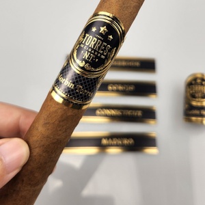 Latest Custom-shaped Luxury Gold Foil <b>Logo</b> Cigar Ring <b>Sticker</b> High Quality Heat Sensitive UV Printing Hot Stamping for Ciagr - Product Image 6