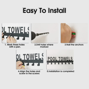 Tùy chỉnh thiết kế độc đáo kim loại phòng tắm lối vào nhà khăn móc sắt đen khăn quần áo hat <span class=keywords><strong>Hooks</strong></span> - Product Image 4