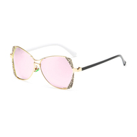 Lunettes de soleil polarisées pour femmes, style œil de chat, protection UV400, monture métallique rétro, pour la conduite en extérieur et les voyages