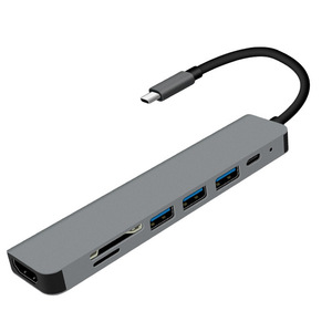 7 em 1 <span class=keywords><strong>USB</strong></span> <span class=keywords><strong>C</strong></span> <span class=keywords><strong>Multiport</strong></span> Adaptador Docking Station com 4K HDTV PD 100W 3x5Gbps - Product Image 2