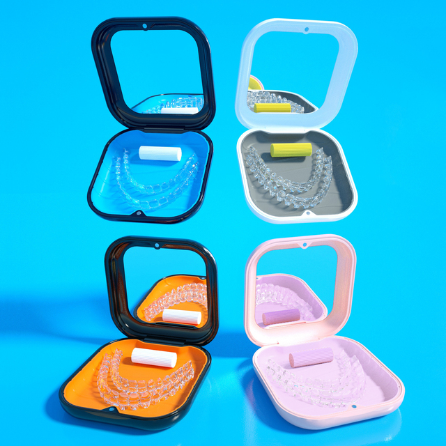 Original Factory Customizable Size LOGO Denture Retainer Case Denture Storage Box With logo