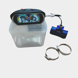 เกจวัดอุณหภูมิน้ำและแรงดันไฟฟ้าแบบ LCD แนวนอนรุ่นใหม่ 12V 24V พร้อมขั้วต่อแบบ T สำหรับมอเตอร์ไซค์ ปรับปรุงและอัปเกรด - Product Image 1
