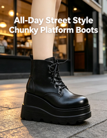 Bottes rehaussantes pour femmes, taille petite, à lacets, talons épais, confortables, toutes saisons, vente en gros d'usine, fabricant OEM 2026