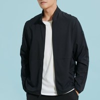 Veste d'extérieur tissée légère et respirante pour homme, style décontracté chic, avec logo frontal et col montant