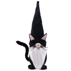 Pabrik dekorasi Natal rumah pertanian hadiah rumah koleksi figurin boneka hewan kucing hitam Gnome