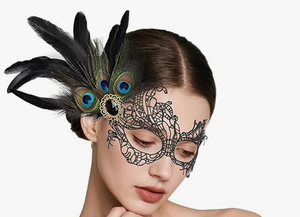 Karnaval Maskeli Balo Demir Levha Tüy Yarım Yüzlü Yapay Elmas Maskeli Balo Maskesi Oymalı Dayanıklı Yetişkin Kostüm Partisi Siyah - Product Image 6