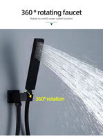 Ensemble de douche contemporain noir de Chine, tête carrée à jet doux, encastré, pour hôtel, fixation murale, en acier inoxydable