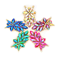 Vente en gros de strass dorés AB, pierres précieuses à coudre, appliques pour chapeaux, broderie de vêtements, fleurs en cristal, appliques