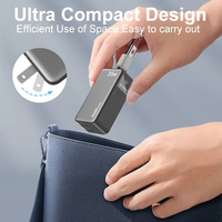 TKT 5000mAh Portable Power Bank Câble de données rétractable Prise pliable Bloc de charge rapide pour iPhone et tablette Chargeur de voyage 35W